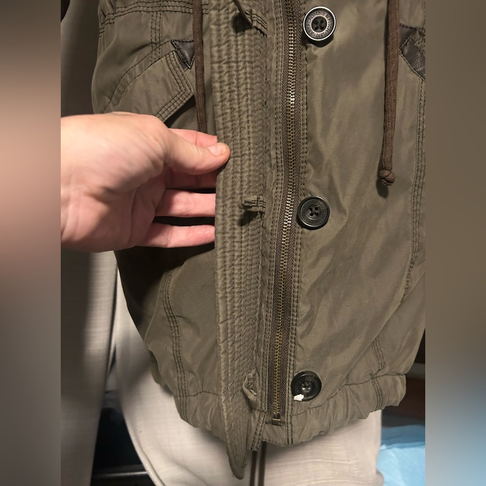 Abercrombie fitch utility army green military like jacket coat S SMALL winter - Picture 7 of 10
